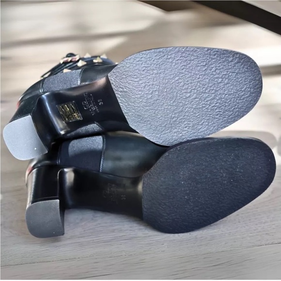 Valentino Garavani Rockstud Buckle Ankle Booties Black Size 38 EU (US 8), Boots - Picture 10 of 17